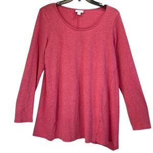 Pure Jill Womens L Red Long Sleeves Cotton Blend Office Wear/Casual Wear Blouse